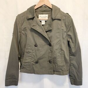 American Rag Cie Double Breasted Jacket Women's XS Olive Green‎ Military Utility
